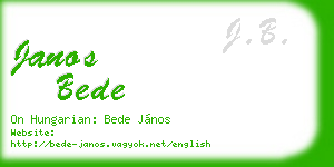 janos bede business card