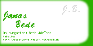 janos bede business card